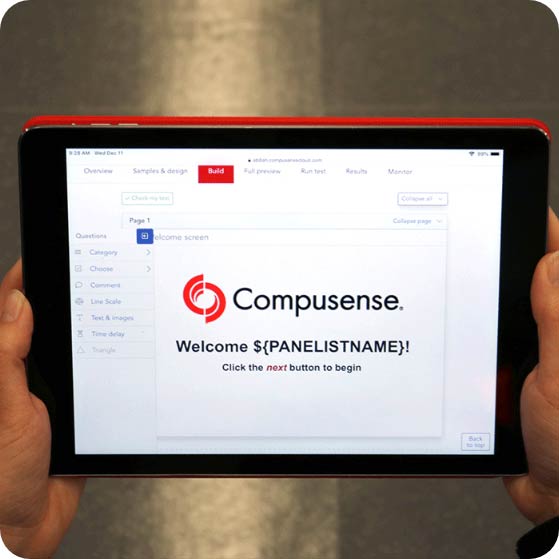 Tablet showing Compusense software